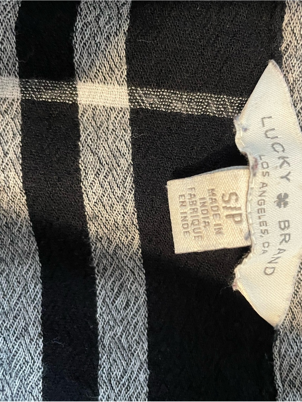 Lucky Brand Black & White Plaid Button-Down Shirt for Women - 0505 - Picture 4 of 4